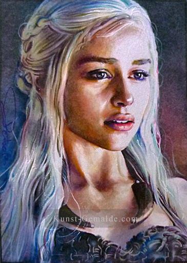 Porträt von Daenerys Targaryen 2 Spiel der Throne Ölgemälde